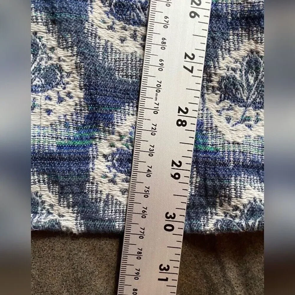 Jay’s Shirt Men’s Large Blue White Pattern Stretch Button Up Casual